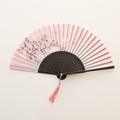 Qiwang Fan Folding Fan Chinese Style Dance Fan Female Summer Folding Fan Costume Children's Small Retro Cloth Classical Antique Folding Fan (2)