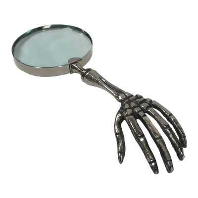 Skeleton Hand Magnifier Magnifying Glass Handheld Handle Decorative Halloween Decor Reading Antique Vintage Gothic Style