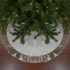 48" Rose Gold and White Reversible Sequin Trim Christmas Tree Skirt view 2