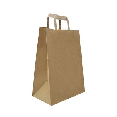 Carte Dozio Kraft Shopper with Square Bottom, Havana, Flat Handle 27+17x29 cm