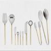 Abbott Collection 36-Gear Olive Spoon with Rib Handle, 7 inches L, Goldplated view 2