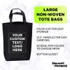 DISCOUNT PROMOS Custom Large Reusable Heavy Duty Tote Bag Set of 10/50/100, Personalized Bulk Pack - Durable, Reusable, Grocery Bag - Black view 3