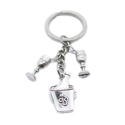 100 Pieces Keychain Keyring Jewellery Clasps Charms Suppliers SW6C7H Bucket Ice Goblet Glass Wine Wineglass