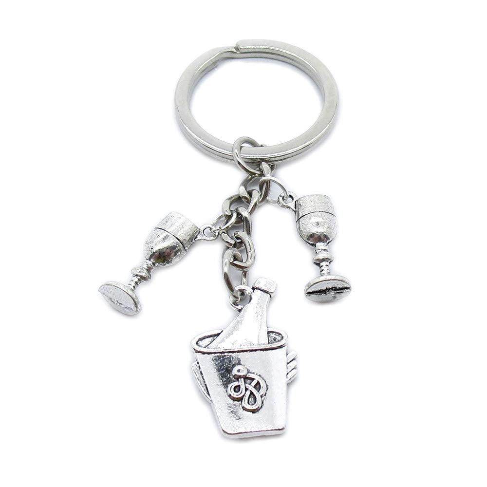 100 Pieces Keychain Keyring Jewellery Clasps Charms Suppliers SW6C7H Bucket Ice Goblet Glass Wine Wineglass