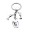 100 Pieces Keychain Keyring Jewellery Clasps Charms Suppliers SW6C7H Bucket Ice Goblet Glass Wine Wineglass view 1