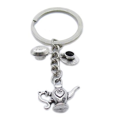 50 Pieces Keychain Keyring Jewellery Clasps Charms Suppliers RS6U5G Teapot Pot Wine Flagon Cup Coffee Tea