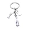 100 Pieces Keychain Keyring Jewellery Clasps Charms Suppliers UH7A3A Bottle Goblet Glass Wine Wineglass Signs Tag Me Drink view 2