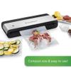 FoodSaver PowerVac Compact Vacuum Sealing Machine Stainless Steel & Black Vertical Storage VS0150 | Preserves freshness reduces bag waste for both dry and wet food view 3