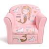 Costzon Kids Couch, Children's Sofa Armrest Chair with Pattern, Toddler Furniture w/Sturdy Wood Construction, Preschool, Lightweight Kids Couch Sofa Chair for Aged 1-5 Boys & Girls Gifts, Mermaid view 1