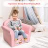Costzon Kids Couch, Children's Sofa Armrest Chair with Pattern, Toddler Furniture w/Sturdy Wood Construction, Preschool, Lightweight Kids Couch Sofa Chair for Aged 1-5 Boys & Girls Gifts, Mermaid view 4