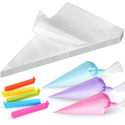 LotFancy 500Pcs Piping Bags 10 Inch, Thick Tipless Piping Bags, Non-Slip Disposable Pastry Bag for Royal Icing, Cookies, Cake Decorating