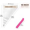 LotFancy 500Pcs Piping Bags 10 Inch, Thick Tipless Piping Bags, Non-Slip Disposable Pastry Bag for Royal Icing, Cookies, Cake Decorating view 4