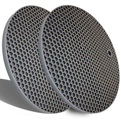 Extra Thick Silicone Trivets Heat Resistant Pot Holder and Oven Mitts,Trivets for Hot Dishes,Nonslip Insulation Honeycomb Rubber Hot Pads for Countertop,Multi-Purpose Mats,2 Pack Silicone (Gray)