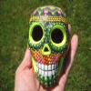 Ceramic Painted Skull Day of The Dead Pinta de Agua Taxco Mexico A8261 view 2