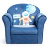 Costzon Kids Couch, Children's Sofa Armrest Chair with Pattern, Toddler Furniture w/Sturdy Wood Construction, Preschool, Lightweight Children Couch Sofa Chair for Aged 1-5 Boys & Girls Gifts, Spaceman view 1