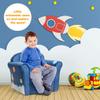 Costzon Kids Couch, Children's Sofa Armrest Chair with Pattern, Toddler Furniture w/Sturdy Wood Construction, Preschool, Lightweight Children Couch Sofa Chair for Aged 1-5 Boys & Girls Gifts, Spaceman view 4
