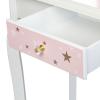 JOYMOR Kids Princess Vanity Table and Chair Set, Kids Vanity Set with Mirror, Makeup Dressing Table with Two 180 Folding Mirror for Girls Age 4-9 view 2