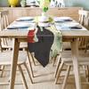 Queen Area Floral Table Cloth 18x72inch Linen Triangular Decorative Burlap Table Covers Flax Design Table Runner Abstract Flowers with Elephant view 2