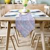 Queen Area Mermaid Table Cloth 14x72inch Linen Triangular Decorative Burlap Table Covers Flax Design Table Runner Dreamlike Fish Scales and Pearls view 2