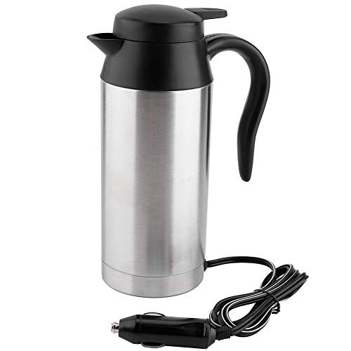 12V Kettle For Car,Portable Car Electric Kettle 750ML Electric Heated Travel Coffee Mug Stainless Steel Boil Water Heating Cup Tea Drinking Cup Kettles & Hot Water Dispensers 12v water heater