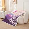 Erosebridal Women Japanese Cherry Blossom Fuzzy Blanket Sunset Blanket Mountain Plant Branches Ukiyo-E Painting Pink Blossom Sherpa BlanketWarm Throw Blanket for Sofa Chair Bed Office Throw view 2