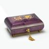 Handcrafted Purple Double Heart with Roses Inlay 30 Note Italian Music Box - My Heart Will Go On view 1