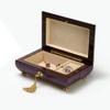 Handcrafted Purple Double Heart with Roses Inlay 30 Note Italian Music Box - My Heart Will Go On view 2