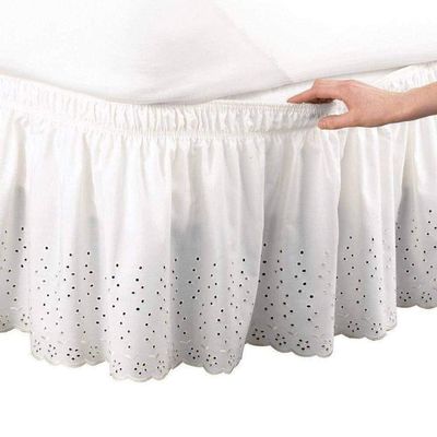 Wrap Around Bed Skirt 15 Inch Drop, Twin/Full/Queen/King/size,Elastic Dust Ruffle, Easy On and Easy Off, Easy Fit Wrinkle and Fade Resistant Luxurious Silky Fabric Solid