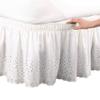 Wrap Around Bed Skirt 15 Inch Drop, Twin/Full/Queen/King/size,Elastic Dust Ruffle, Easy On and Easy Off, Easy Fit Wrinkle and Fade Resistant Luxurious Silky Fabric Solid view 1
