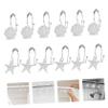 Cabilock Shower Curtain Hook Decorative Rings: 12Pcs Double Sided Shower Hooks Rings Double Glide Shower Curtain Hooks for Shower Curtain Rods view 3