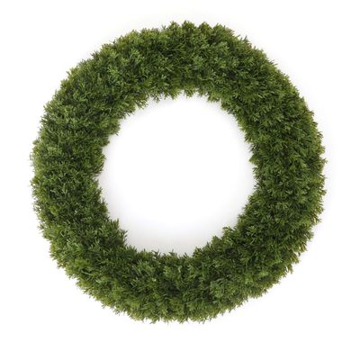 3rd Street Inn Cypress Wreath for Door - Indoor/Outdoor Greenery Wreath - Farmhouse Style - Spring/Summer/Autumn/Winter Decor (22" / XL / 1 Pack)
