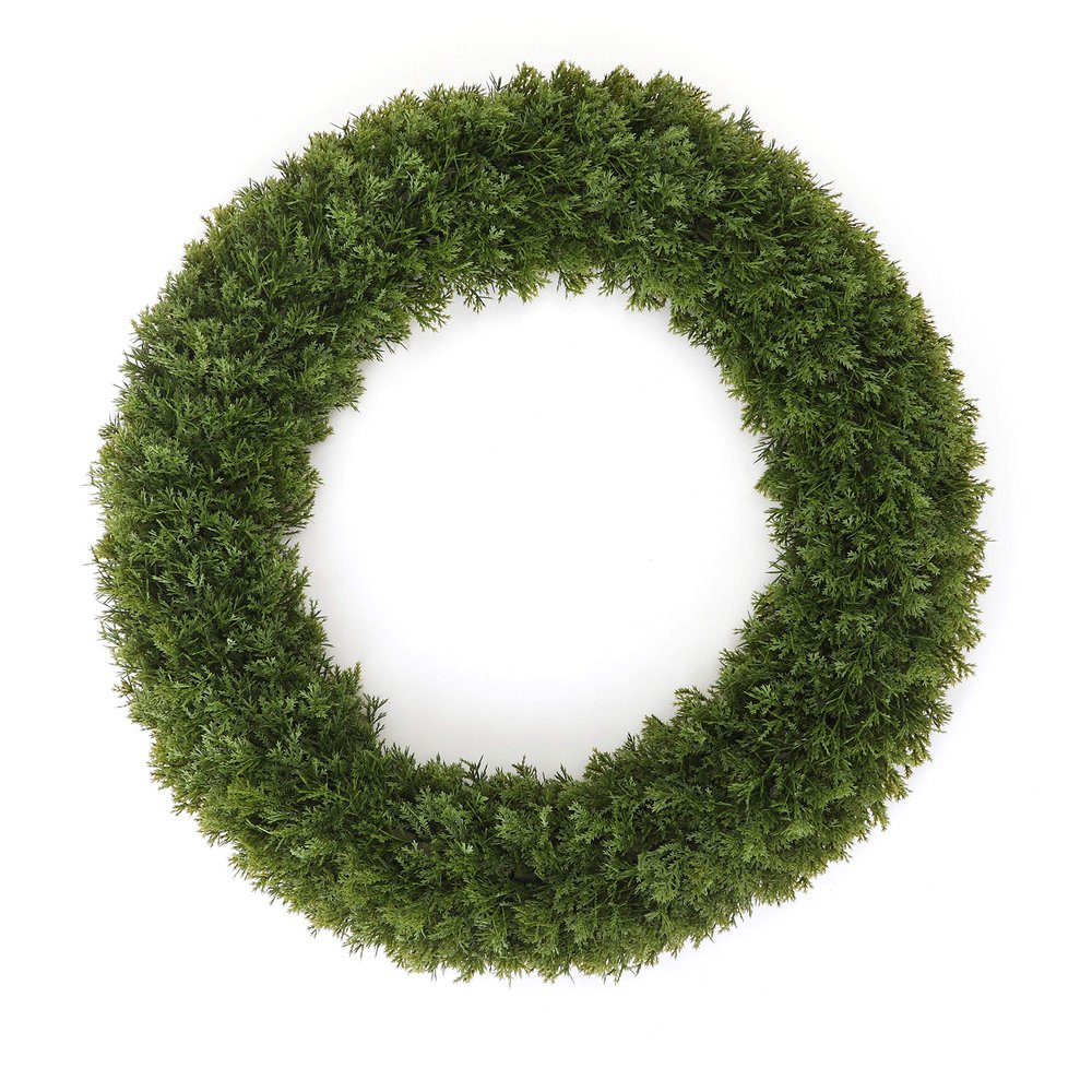 3rd Street Inn Cypress Wreath for Door - Indoor/Outdoor Greenery Wreath - Farmhouse Style - Spring/Summer/Autumn/Winter Decor (22" / XL / 1 Pack)