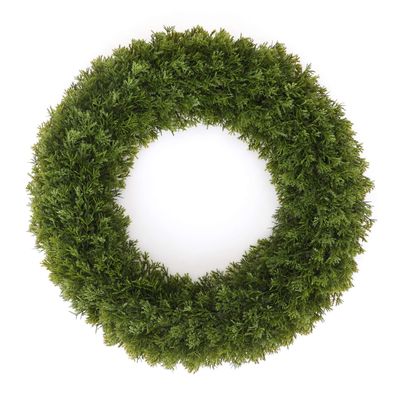 3rd Street Inn Cypress Wreath - Front Door Wreath - Greenery Wreath - Indoor/Outdoor Wreaths for Front Door - Farmhouse Wreath - Spring Wreath/Summer Wreath/Winter Wreath (19" / LG)