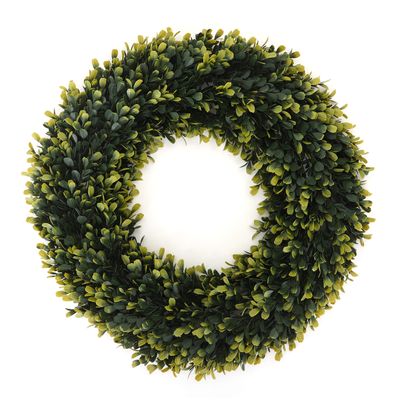 3rd Street Inn Golden Boxwood Wreath - Front Door Wreath - Farmhouse Greenery - Indoor/Outdoor - Spring/Summer/Winter (22" XL)