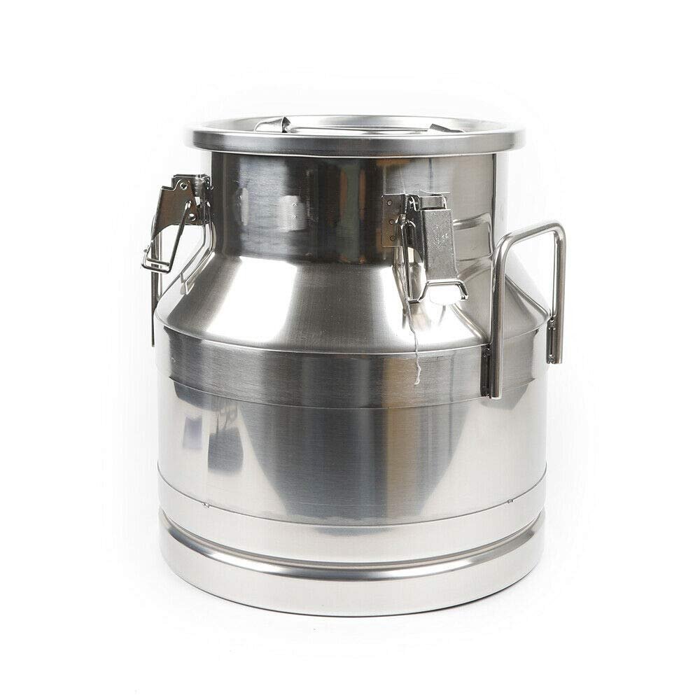 20 Liter 304 Stainless Steel Milk Can Milk bucket Wine Pail Bucket 5.3 Gallon Milk Can Tote Jug with Sealed Lid Heavy Duty