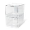 SupBro Collection Crate - Easy Access Storage Shoes Box -Plastic Foldable Stackable Sneaker Display Storage with Clear Front Door Organizer-2 Pack (Transparent) view 1