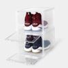 SupBro Collection Crate - Easy Access Storage Shoes Box -Plastic Foldable Stackable Sneaker Display Storage with Clear Front Door Organizer-2 Pack (Transparent) view 2
