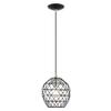 Livex Lighting 41326-04 Geometrix Collection 1 Light Pendant, Black with Brushed Nickel Accents view 1