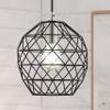 Livex Lighting 41326-04 Geometrix Collection 1 Light Pendant, Black with Brushed Nickel Accents view 2