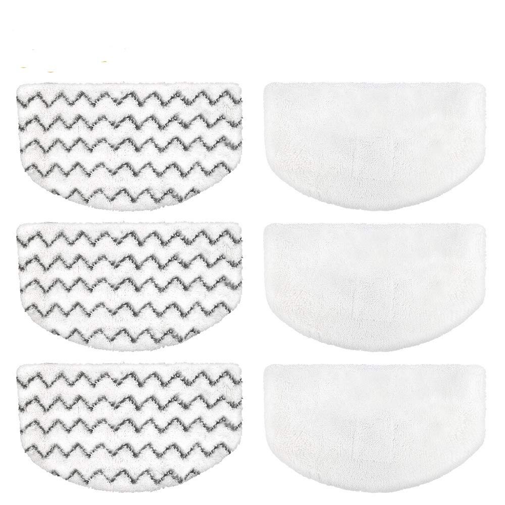 Steam Mop Replacement Pads for Bissell Powerfresh Steam Mop Pads Compatible with 1940 1440 1544 Series 19402 19404 19408 19409 1940a 1940f 1940q 1940t 1940w Washable Reusable Steam Mop Pad (6-PACK)