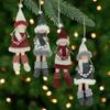4ct Red and Gray Girls with Scarves Christmas Doll Ornaments 12" view 2