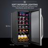 Ivation 18 Bottle Compressor Wine Cooler Refrigerator w/Lock | Large Freestanding Wine Cellar For Red, White, Champagne or Sparkling Wine | 41f-64f Digital Temperature Control Fridge Stainless Steel view 3