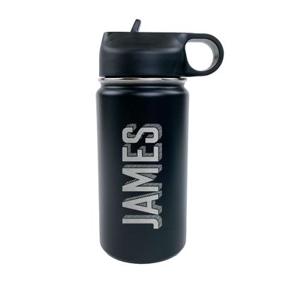 The Crafty Engineer Personalized Kids Water Bottle (Black)