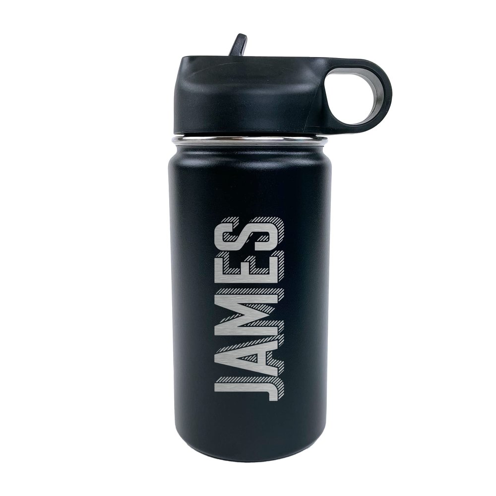 The Crafty Engineer Personalized Kids Water Bottle (Black)