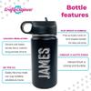 The Crafty Engineer Personalized Kids Water Bottle (Black) view 3