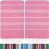HAVLULAND |Pack of 2| Turkish Beach Towels Oversized 39x71, 100% Turkish Cotton Sand Free Quick Dry Absorbent Towel Travel Blanket for Adults Beach Gift Beach Essentials - Pink view 1