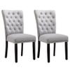 adochr Velvet Dining Kitchen Chair Set of 2, Parsons Upholstered Dining Room Chair, Wood Accent Chair with Nailed Trim, Grey view 1