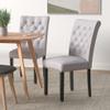 adochr Velvet Dining Kitchen Chair Set of 2, Parsons Upholstered Dining Room Chair, Wood Accent Chair with Nailed Trim, Grey view 2