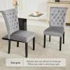 adochr Velvet Dining Kitchen Chair Set of 2, Parsons Upholstered Dining Room Chair, Wood Accent Chair with Nailed Trim, Grey view 4