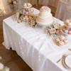 White Sequin Tablecloths 60x102Inch Shimmer Tablecloth Sparkly Table Linen for Wedding Party Events Home Dinner Table Decorations view 4